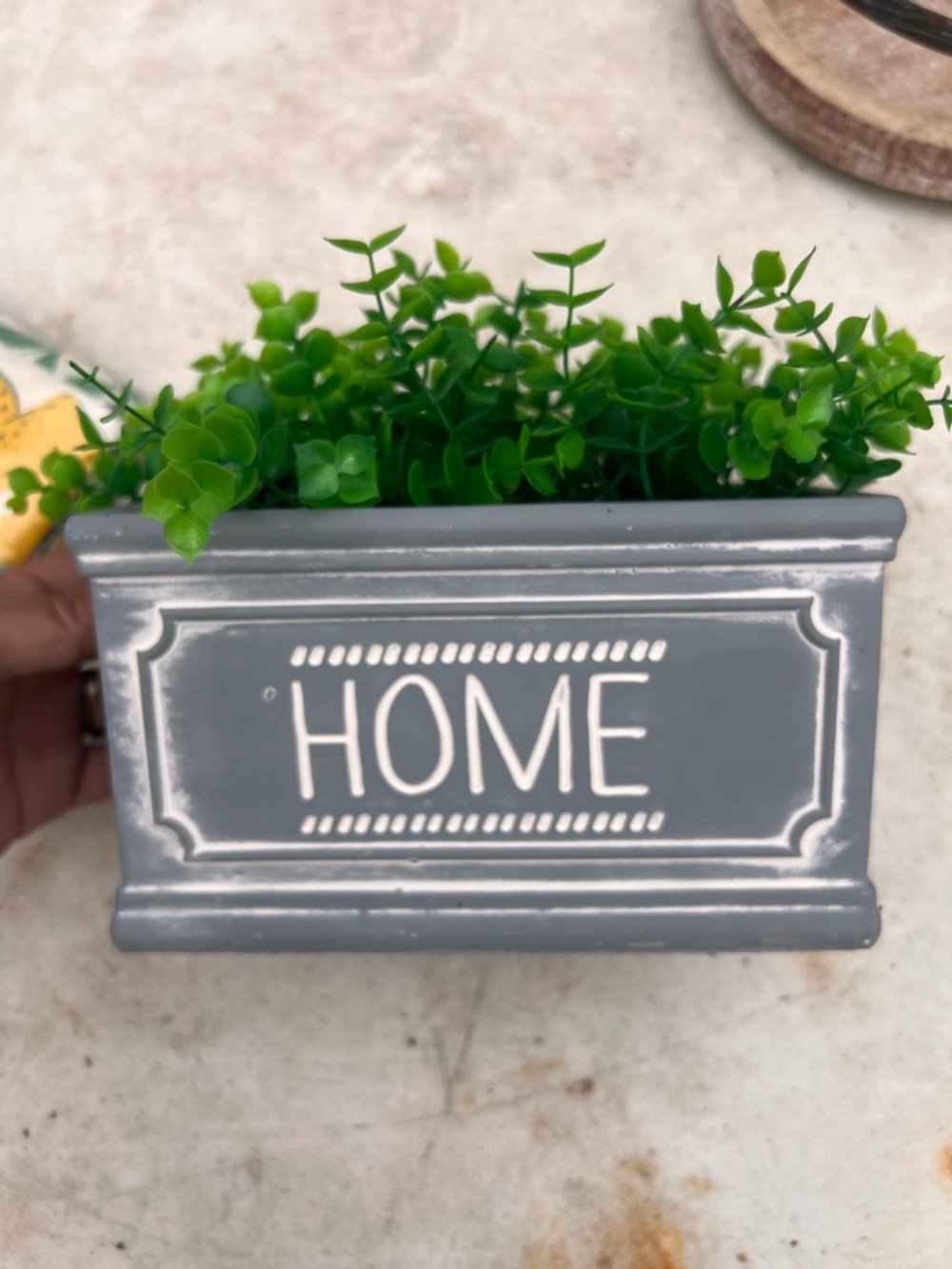 Gray 'HOME' Decorative Planter